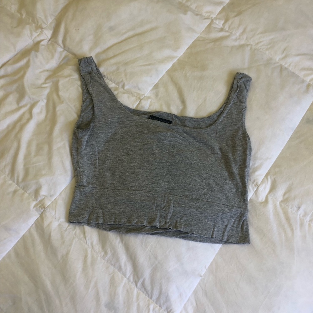Grey Cropped Tank Top